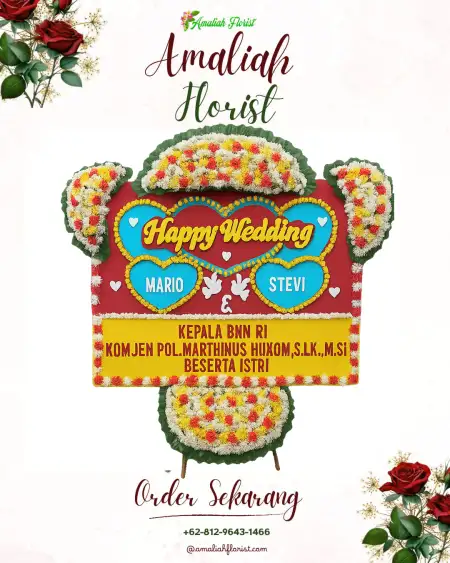 Papan Bunga Pernikahan Sukadanau